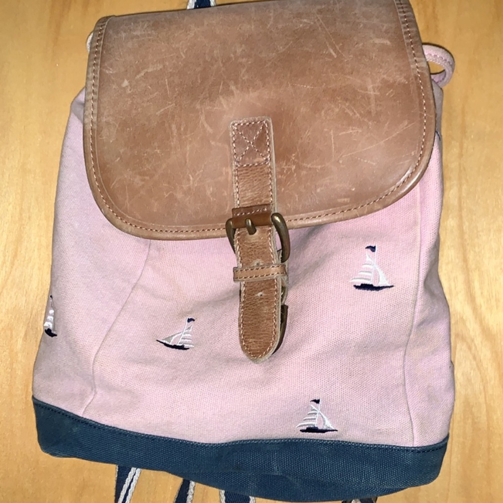L.L. Bean pink sailboat backpack